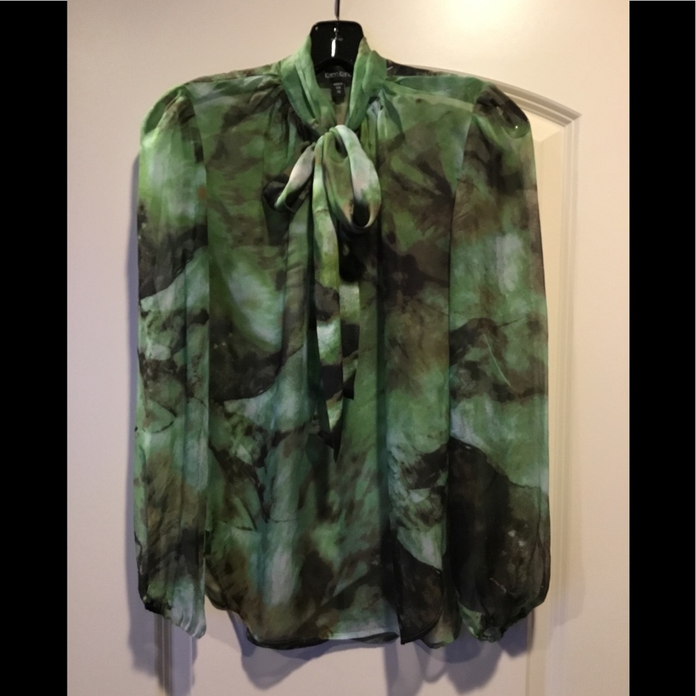 KAREN KANE SHEER TIE BLOUSE